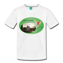 Load image into Gallery viewer, Bienvenido the Bird-watching Cat t-shirt (kids) - white